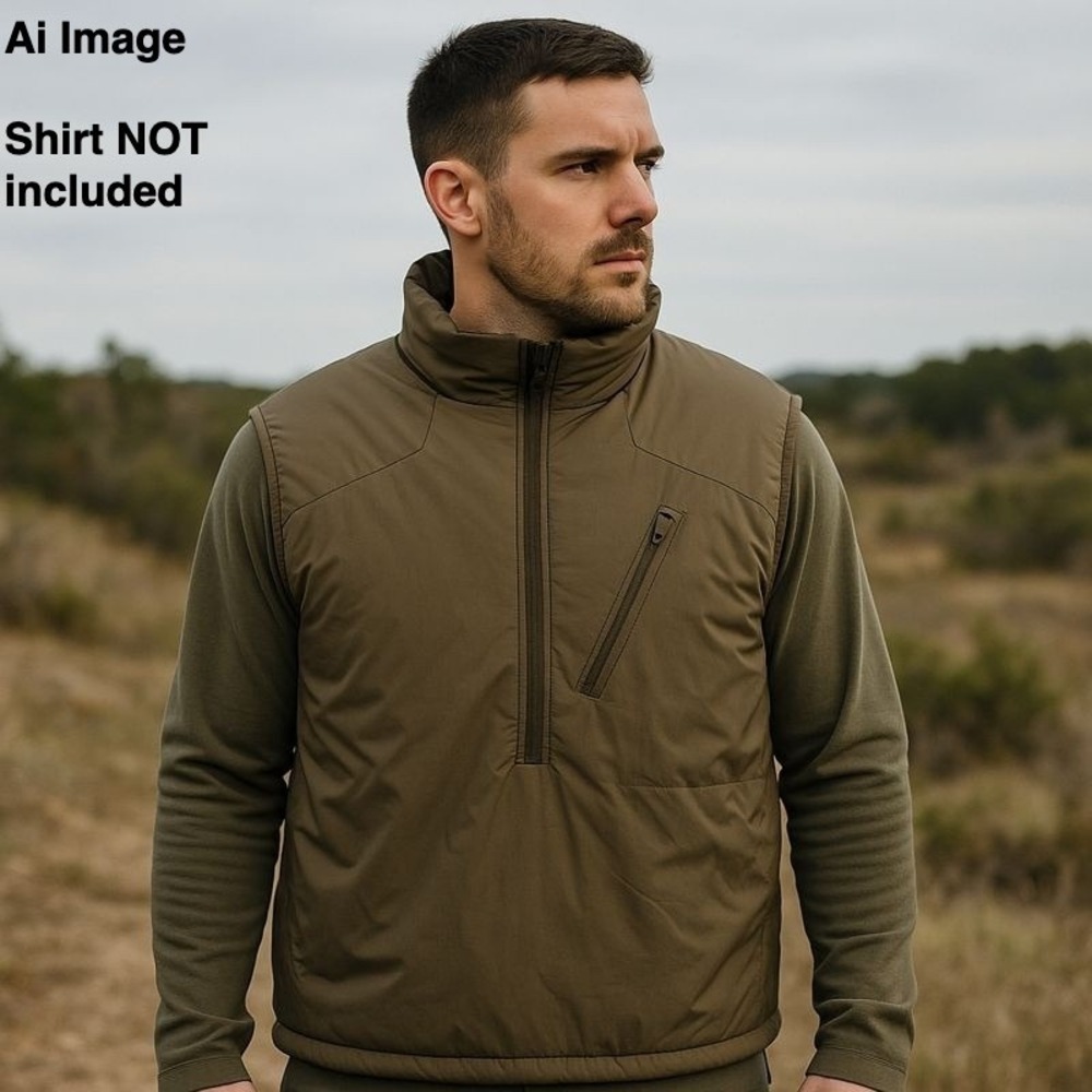 Orc Industries Vest Mens XL Long L7a Insulative Vest 1/2 Zip Military‎ Drawcord